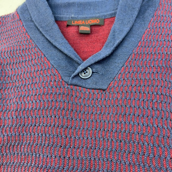 Linea Uomo Other - NWOT LINEA UOMO Blue & Red Preppy Wool Blend Sweater Size Large